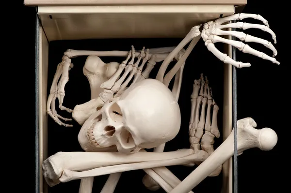 Skeleton in drawer — Stock Photo, Image