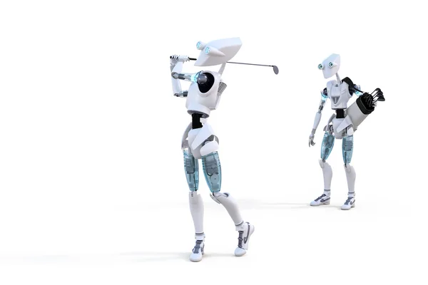 Robot golfspelare — Stockfoto