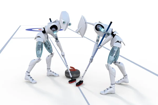 Roboter beim Curling — Stockfoto