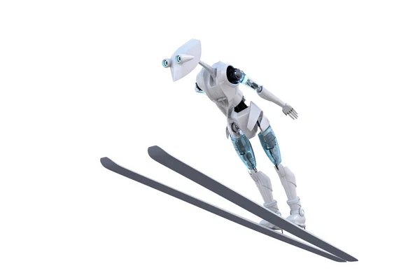 Roboter-Skispringer — Stockfoto