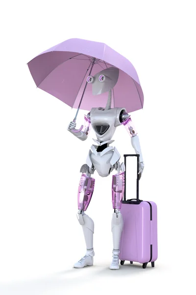 Robot med paraply — Stockfoto