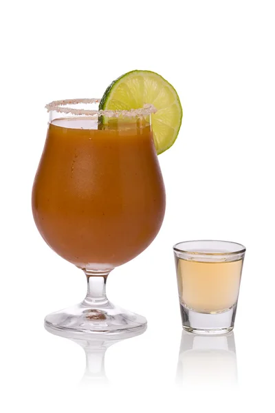 Sangrita with Shot of Tequila — Stock Photo, Image