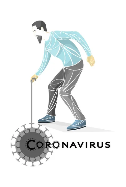 Συμπτώματα και πρόληψη από τον ιό του κερατοειδούς. γραμμή, σκίτσο πανδημία, ιός, coronavirus — Διανυσματικό Αρχείο
