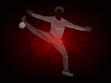 Sporcu, hentbolcu spor vektörü. Hentbol oyuncusu beyaz arkaplanda izole edildi
