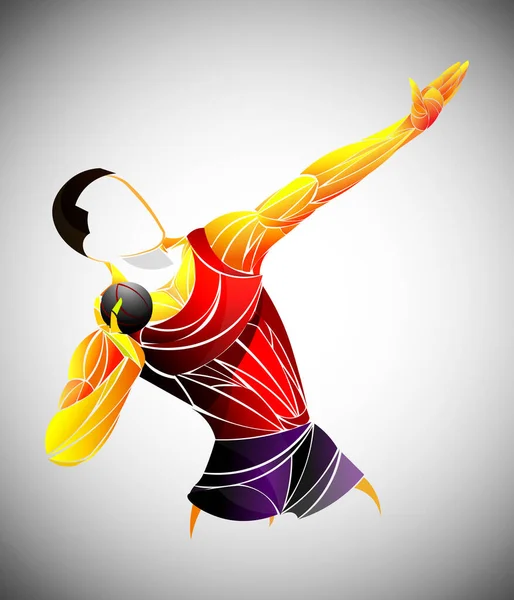 Σφυροκόπημα Στυλιζαρισμένος Αθλητής Απεικόνιση Του Men Hammer Ρίξει Διανυσματικό Σκίτσο — Διανυσματικό Αρχείο