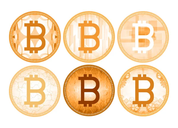 Bitcoin Dollar Change Billets Banque Dollar Bitcoin Symboles Devises Dans — Image vectorielle