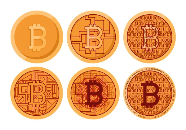 Bitcoin Dollar Change Billets Banque Dollar Bitcoin Symboles Devises Dans — Image vectorielle