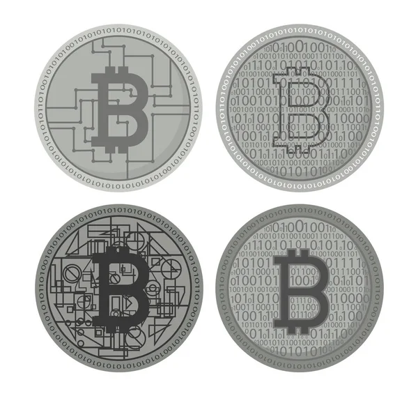 Bitcoin Dollar Change Billets Banque Dollar Bitcoin Symboles Devises Dans — Image vectorielle