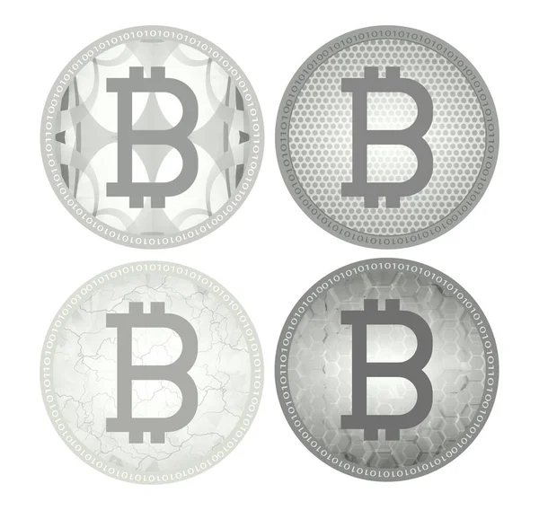 Bitcoin Dollar Change Billets Banque Dollar Bitcoin Symboles Devises Dans — Image vectorielle