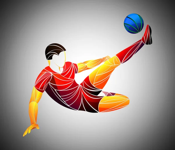 Stylized Football Player Forward Player Soccer Vector — Vettoriale Stock