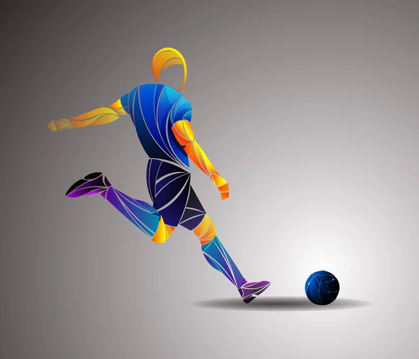 Στυλιζαρισμένος Ποδοσφαιριστής Εμπρός Παίκτης Διάνυσμα Ποδοσφαίρου — Διανυσματικό Αρχείο
