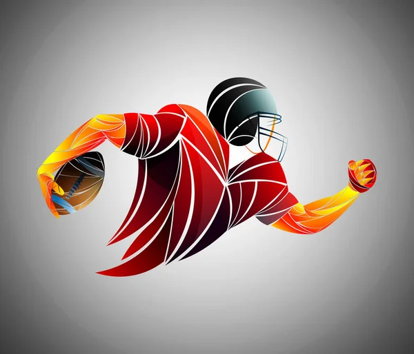 Amerikalı futbolcu izole edilmiş. Dizlerinde kırmızı üniforması olan bir futbolcu.