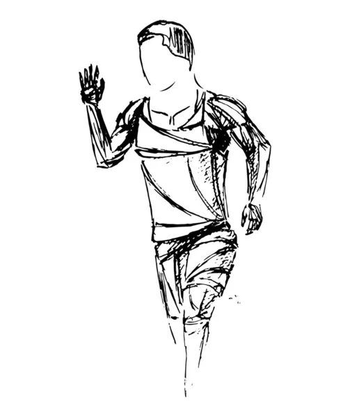 Runner Jogging Sprinter Athlete Vector Train Running Running Status Running — 图库矢量图片