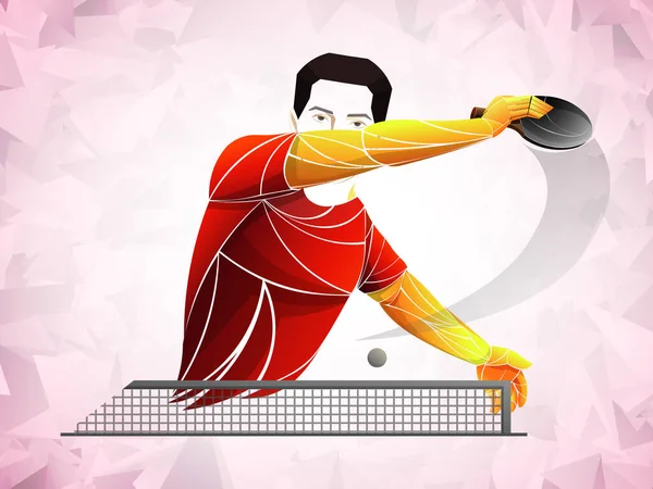 Tenis Mesa Ping Pong Ping Pong Jugador Atleta Juego Vector — Archivo Imágenes Vectoriales