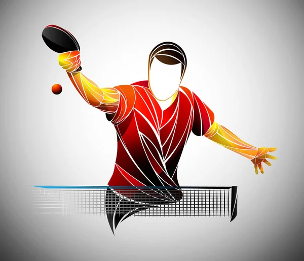 Tenis Mesa Ping Pong Ping Pong Jugador Atleta Juego Vector — Vector de stock