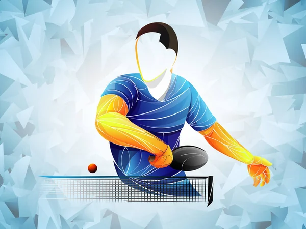 Tenis Mesa Ping Pong Ping Pong Jugador Atleta Juego Vector — Vector de stock