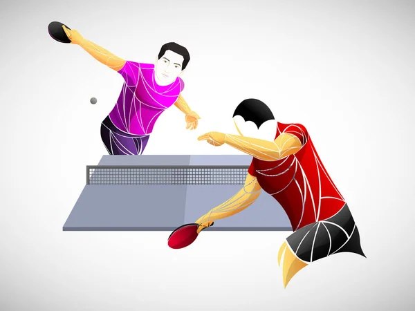 Tennis Table Ping Pong Tennis Table Joueur Athlète Jeu Vecteur — Image vectorielle