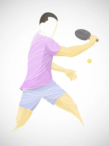 Tenis Stołowy Ping Pong Tenis Stołowy Gracz Sportowiec Gra Wektor — Wektor stockowy