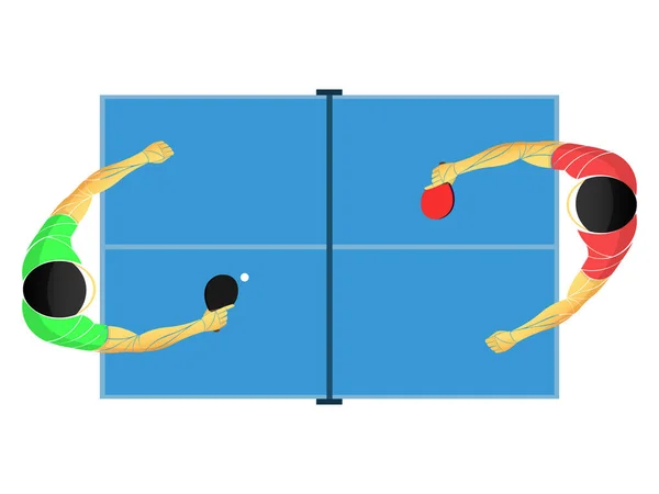 Table Tennis Ping Pong Table Tennis Player Athlete Game Vector — Stockvektor