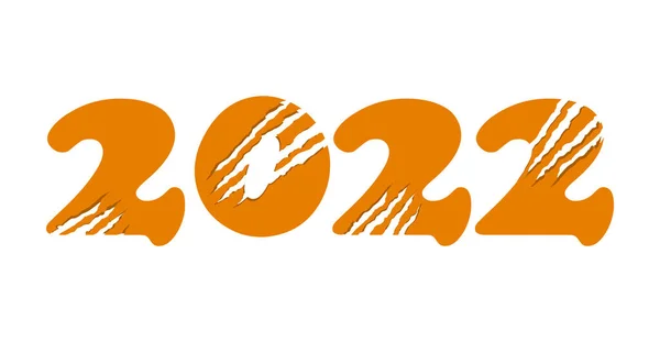 Anno Stilizzato Della Tigre 2022 Striscia 2022 Biglietto Auguri Capodanno — Vettoriale Stock