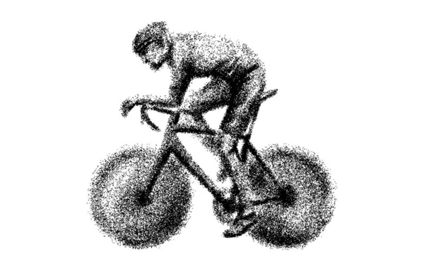 Stylizovaný Geometrický Cyklista Cyklista Izolovaný Skicák Sportovec Atletický Silueta Ilustrační — Stockový vektor
