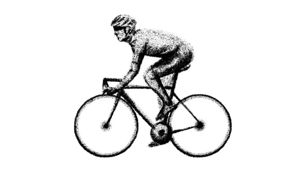 Stylizovaný Geometrický Cyklista Cyklista Izolovaný Skicák Sportovec Atletický Silueta Ilustrační — Stockový vektor