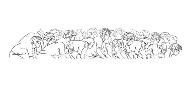 Bisikletçi ve sporcunun stilize edilmiş çizimi