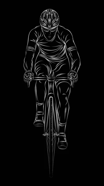 Stilisierte Lineare Skizze Des Radfahrers Athleten — Stockvektor