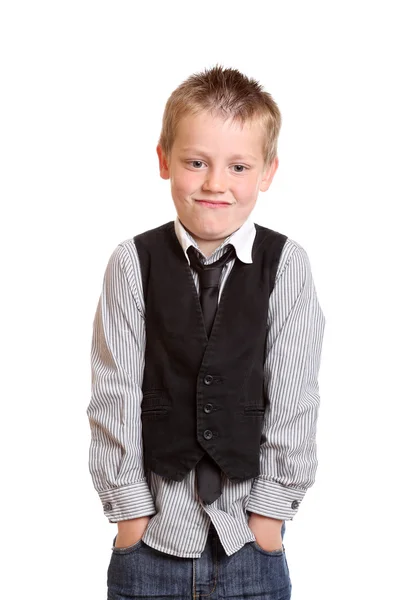 Young Boy standing with hands in pockets — Stock Photo, Image