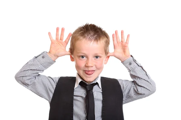 Young Boy Sticking his tongue out — Stock Photo, Image