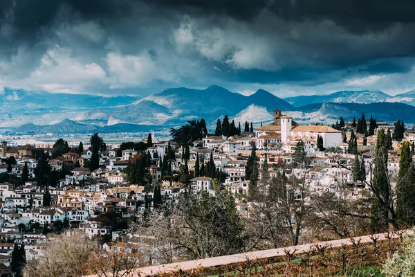View Historical City Granada Spain Including Sacromonte District — Stock Photo, Image