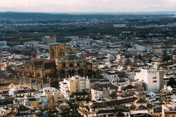 Die Kathedrale Von Granada Mitten Der Stadt Mit Der Kathedrale — Stockfoto