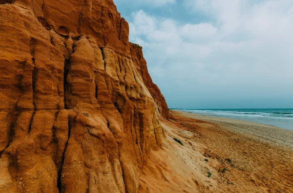 Falesia Beach Albufeira Algarve Region Portugal Beach Surrounded High Limestone — Stock Photo, Image