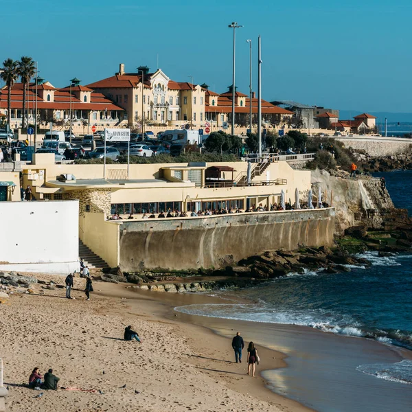 Parede Cascais Portugal February 2022 People Enjoy Warm Summer Afternoon — Stock Photo, Image