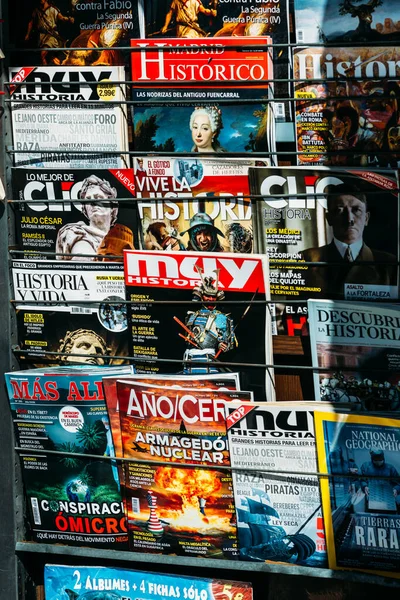 Madrid Spain March 2022 Various Magazines Display Newsstand Madrid Spain — Stock Photo, Image