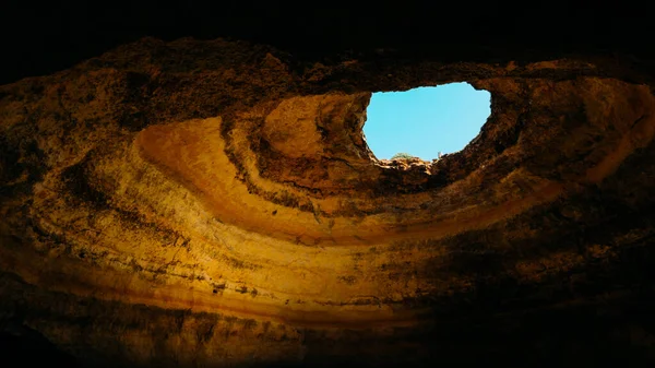 Vue Intérieure Célèbre Grotte Algar Benagil Algarve Portugal — Photo