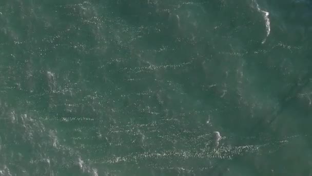 Aerial Drone Top Video Luxury Yacht Cruising Deep Blue Open — Wideo stockowe