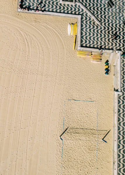 Strandröplabda Felülnézetben Sport Strandsportok Fényképezte Drone Aero Fénykép Filmezés — Stock Fotó