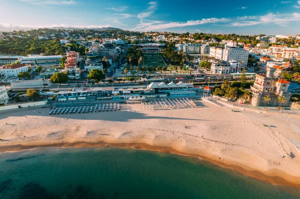 Estoril Portugal Juin 2022 Vue Aérienne Tamariz Beach Avec Casino — Photo