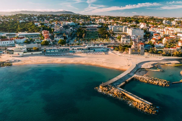 Estoril Portugal Juin 2022 Vue Aérienne Tamariz Beach Avec Casino — Photo