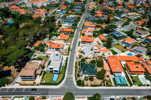 Αεροφωτογραφία Σπιτιών Κατοικημένη Γειτονιά Parede Cascais Πορτογαλία — Φωτογραφία Αρχείου