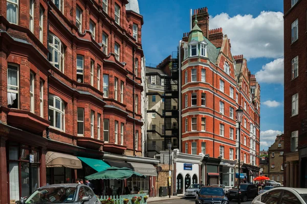 London July 2022 Row Tall Upmarket Residential Red Brick Buildings — Photo