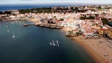Hyperlapse along Conceicao and Duquesa beaches in Cascais, Portugal during a summer day