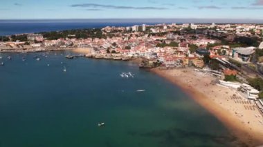 Hyperlapse along Conceicao and Duquesa beaches in Cascais, Portugal during a summer day