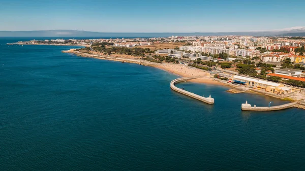 Aerial View Paco Arcos Bay Artificial Geyser Oeiras Portugal Summer — Foto de Stock