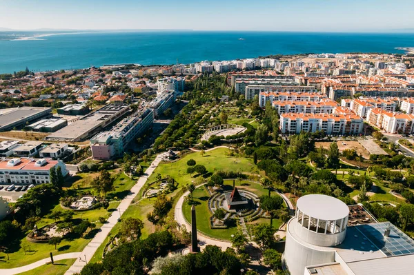 Lisbon Portugal July 2022 Aerial Drone View Parque Dos Poetas — Foto de Stock