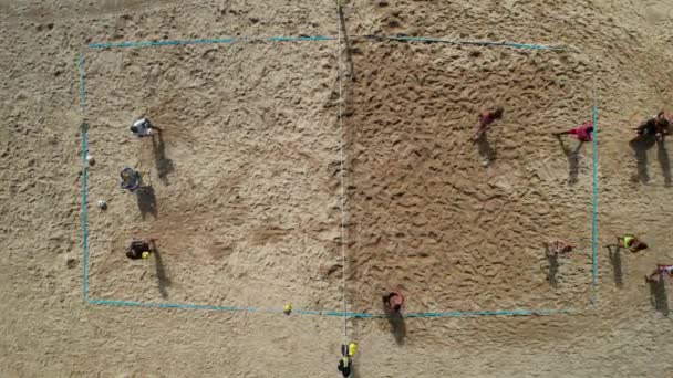 Cascais Portugal Setembro 2022 Vista Aérea Drones Jovens Jogar Futebol — Vídeo de Stock