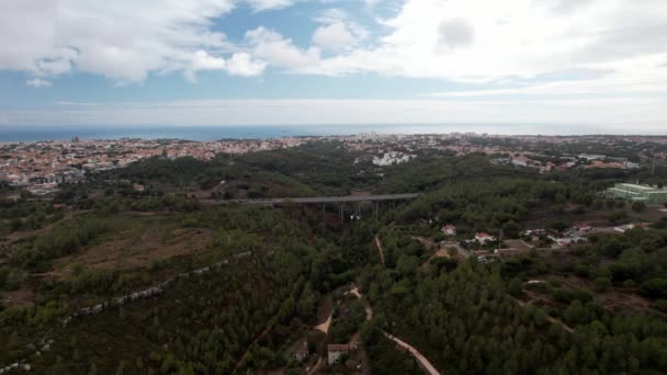 Pov Vista Aérea Drones Pistas Ribeira Das Vinhas Cascais Portugal — Vídeo de Stock