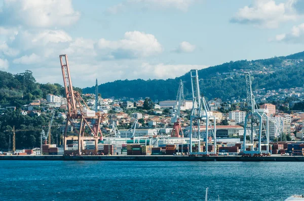 Vigo Spanya Eylül 2023 Vigo Kargo Limanında Hava Aracı Görüntüsü — Stok fotoğraf