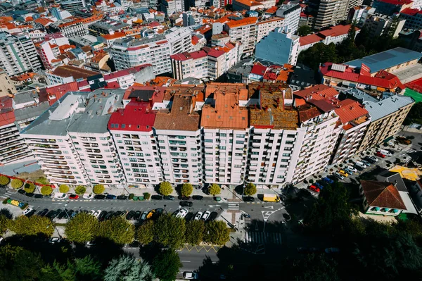 Veduta Aerea Drone Rresidential Tower Blocks Quartiere Vigo Galizia Spagna — Foto Stock